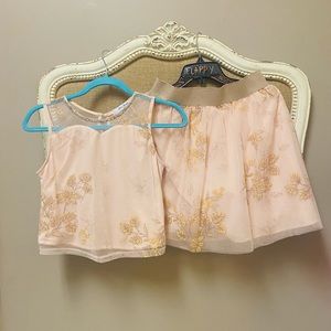 Blouse and skirt/ dress for girls color peach